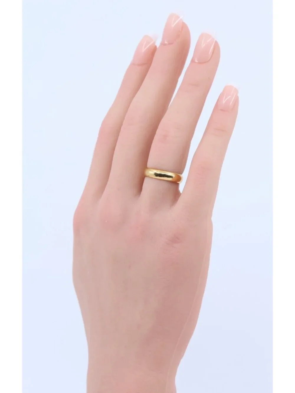 Unique 23K Karat Solid Yellow Gold Designer Polished Wedding Band Ring Size 5.50